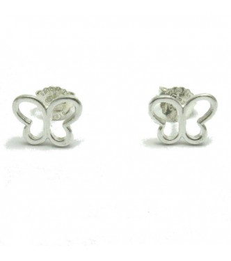 E000698 Small sterling silver earrings Butterfly 925 Empress